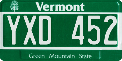 VT license plate YXD452