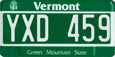 VT license plate YXD459