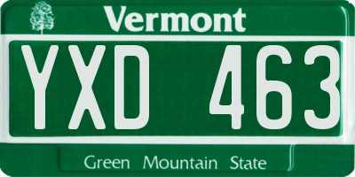 VT license plate YXD463