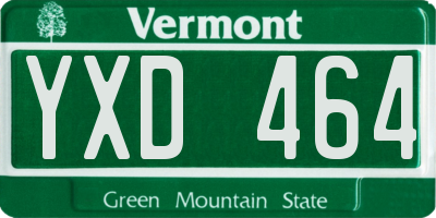 VT license plate YXD464