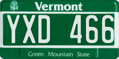 VT license plate YXD466