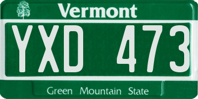VT license plate YXD473