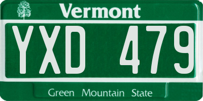 VT license plate YXD479