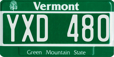 VT license plate YXD480