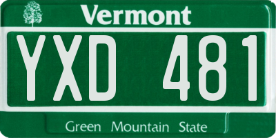 VT license plate YXD481