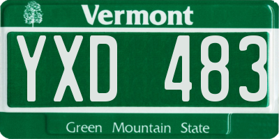 VT license plate YXD483
