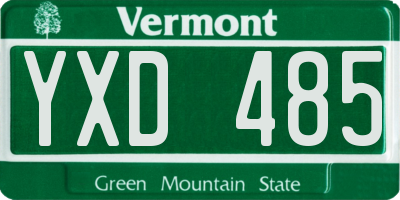 VT license plate YXD485