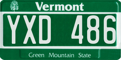 VT license plate YXD486