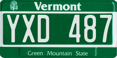 VT license plate YXD487