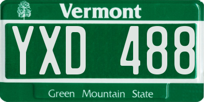 VT license plate YXD488