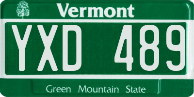 VT license plate YXD489