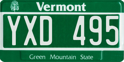VT license plate YXD495