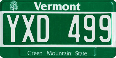 VT license plate YXD499