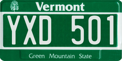 VT license plate YXD501