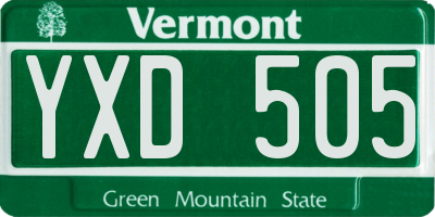 VT license plate YXD505