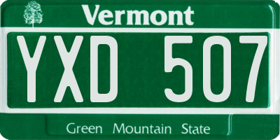 VT license plate YXD507