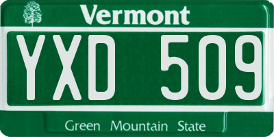 VT license plate YXD509