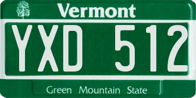 VT license plate YXD512