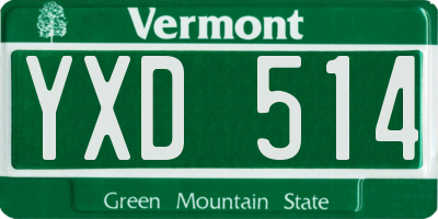 VT license plate YXD514