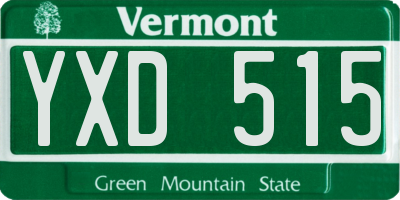 VT license plate YXD515
