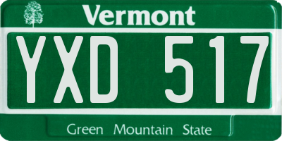 VT license plate YXD517