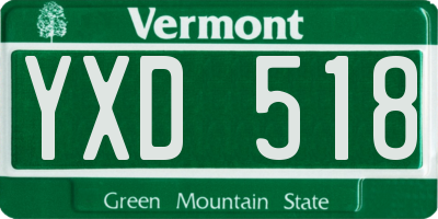 VT license plate YXD518