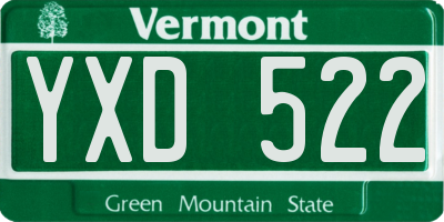 VT license plate YXD522