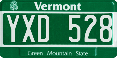 VT license plate YXD528