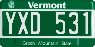 VT license plate YXD531