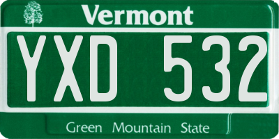 VT license plate YXD532