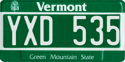 VT license plate YXD535