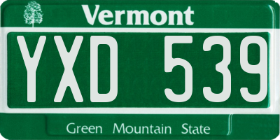 VT license plate YXD539