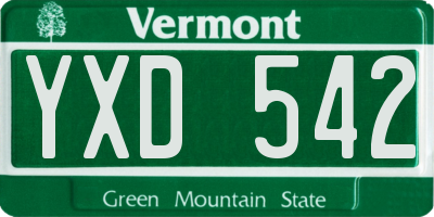VT license plate YXD542