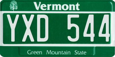 VT license plate YXD544