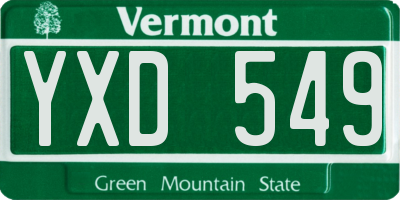 VT license plate YXD549