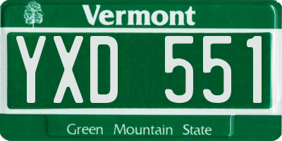 VT license plate YXD551