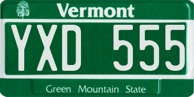 VT license plate YXD555