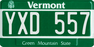 VT license plate YXD557