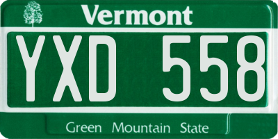 VT license plate YXD558