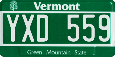 VT license plate YXD559