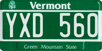 VT license plate YXD560