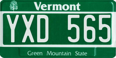 VT license plate YXD565