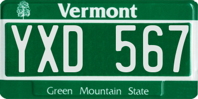 VT license plate YXD567