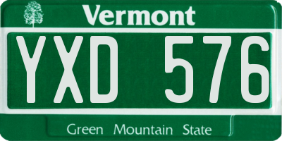 VT license plate YXD576