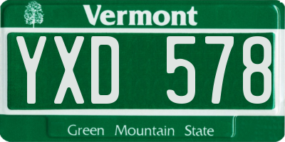 VT license plate YXD578