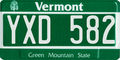 VT license plate YXD582