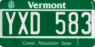 VT license plate YXD583
