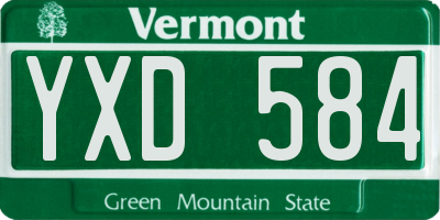 VT license plate YXD584