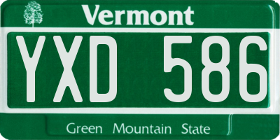 VT license plate YXD586