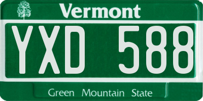 VT license plate YXD588